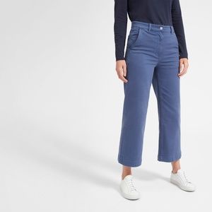 Everlane High Rise Wide Leg Crop Pant Mid Blue